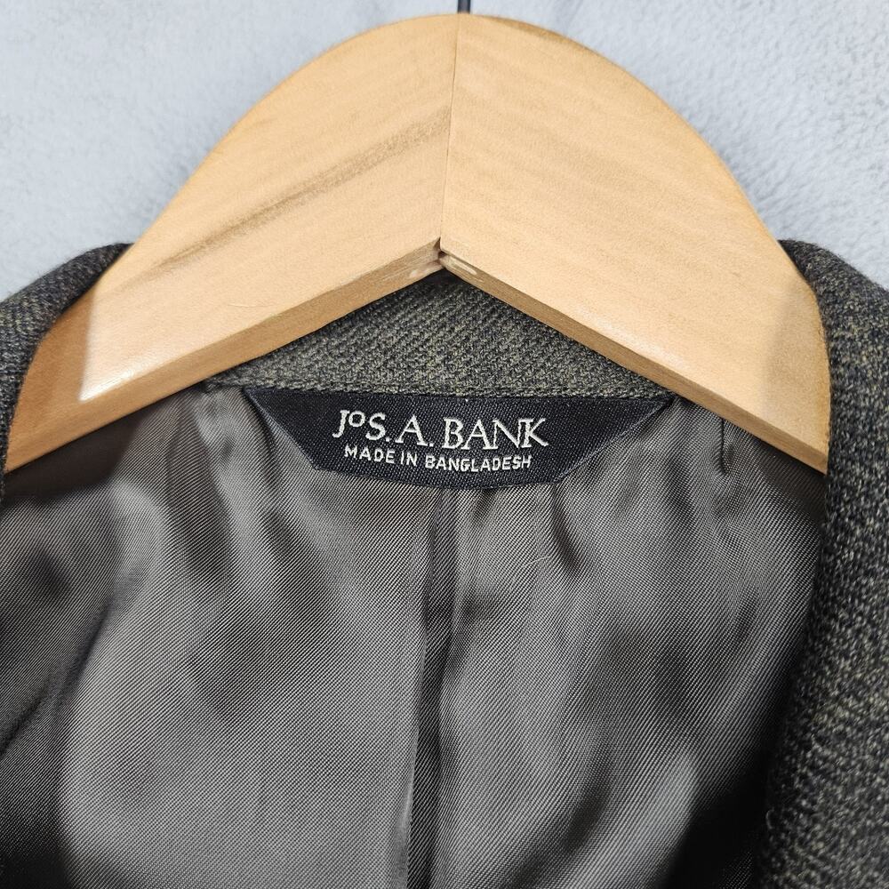 Jos A Bank Blazer Mens 46R Wool Brown Fleece Rich Sportcoat Jacket Windowpane - Picture 6 of 16